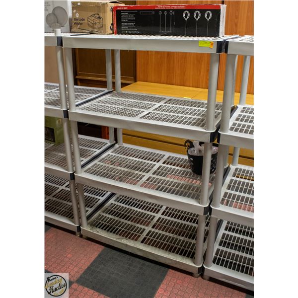 4 TIER PLASTIC SHELF UNIT - MODIFIABLE