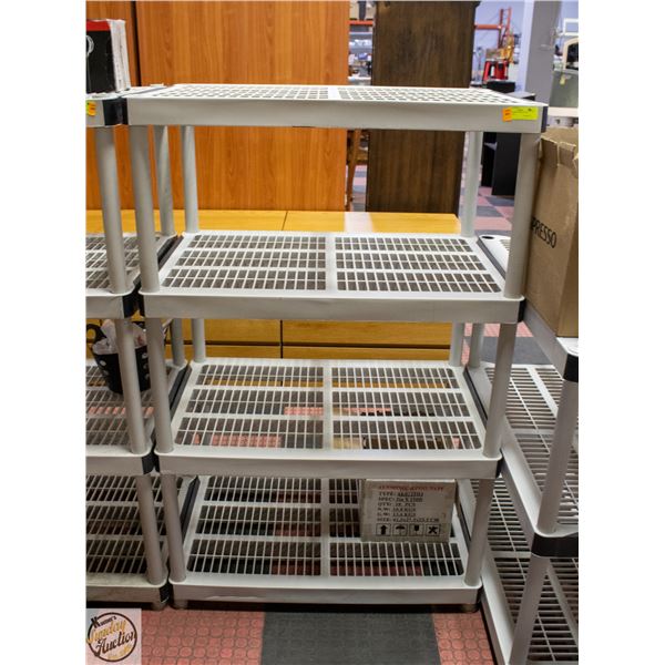 4 TIER PLASTIC SHELF UNIT - MODIFIABLE