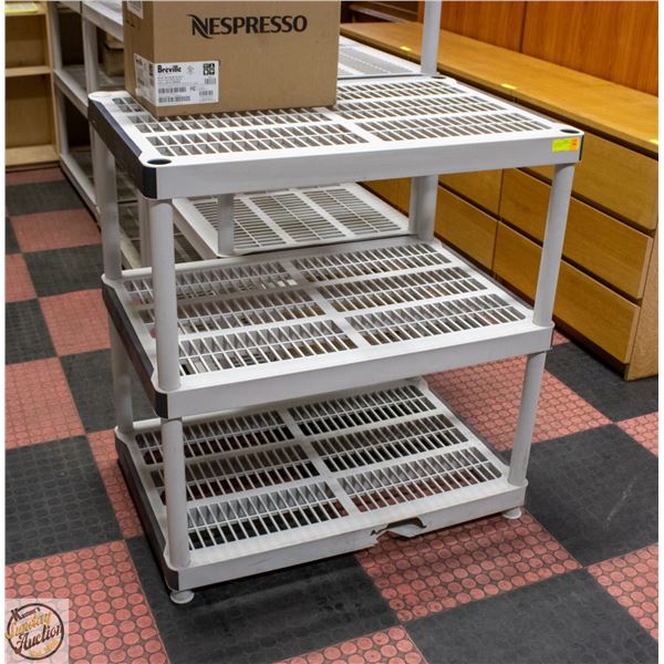 3 TIER PLASTIC SHELF UNIT - MODIFIABLE