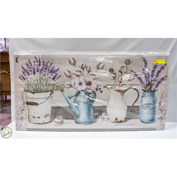 NEW CANVAS WALL ART FLOWERS AND POTS