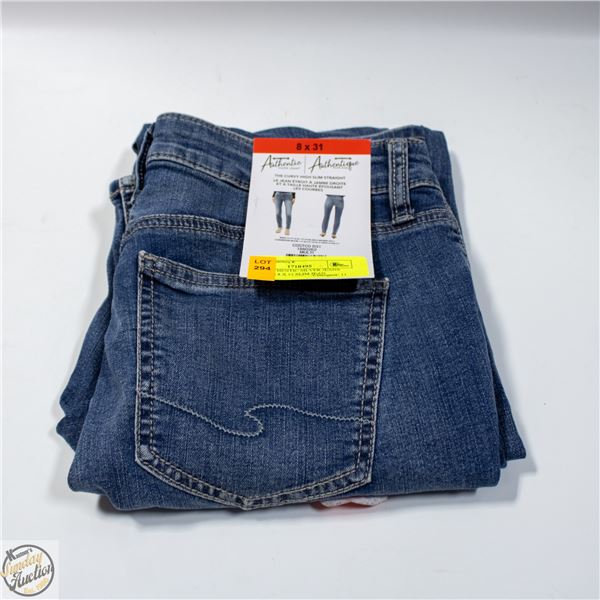 NEW AUTHENTIC SILVER JEANS WOMENS 8 X 31 SLIM JEAN