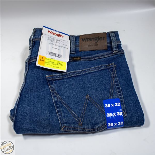 NEW WRANGLER MENS 36 X 32 REGULAR FIT JEAN