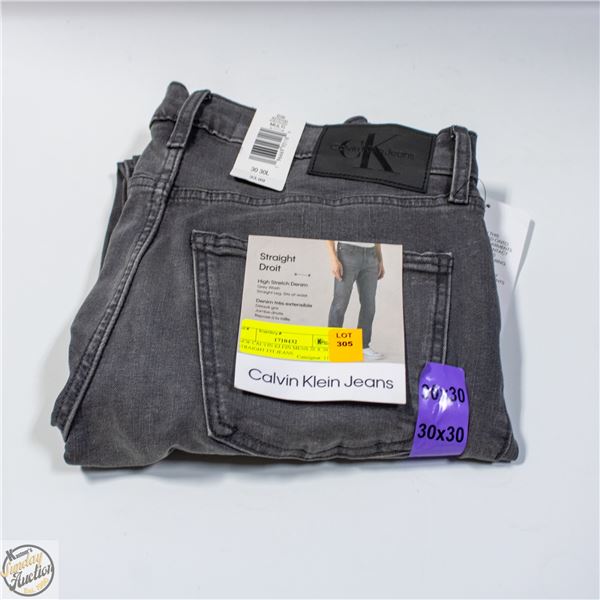 NEW CALVIN KLEIN MENS 30 X 30 STRAIGHT FIT JEANS