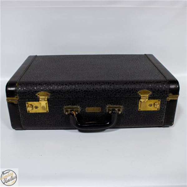 MID CENTURY CANADIAN LEATHER SUITCASE