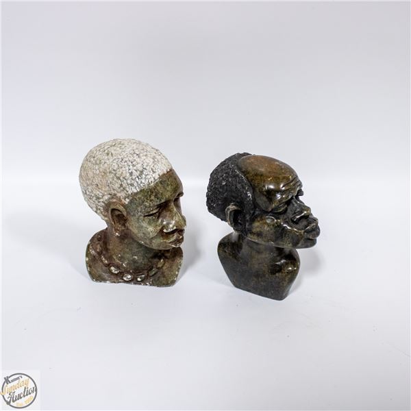 PAIR OF VINTAGE STONE AFRICAN CARVINGS