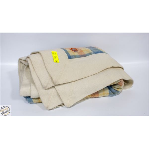 AYERS PLAID FULL SIZE WOOL BLANKET