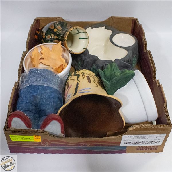 LOT OF CERAMIC PLANTER POTS