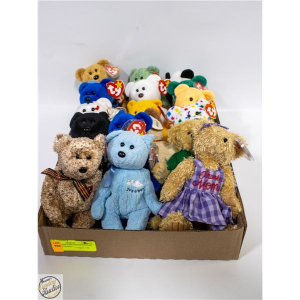 18 ASSORTED VINTAGE COLLECTOR TY BEANIE BABIES