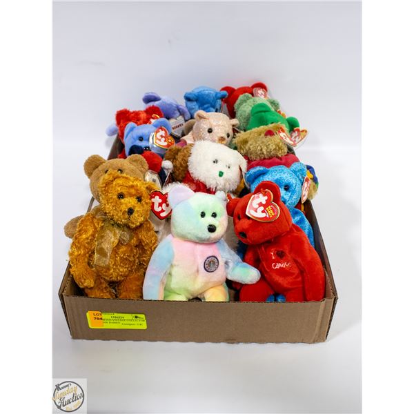 18 ASSORTED VINTAGE COLLECTOR TY BEANIE BABIES