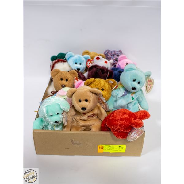 18 ASSORTED VINTAGE COLLECTOR TY BEANIE BABIES