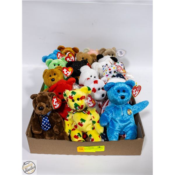 18 ASSORTED VINTAGE COLLECTOR TY BEANIE BABIES