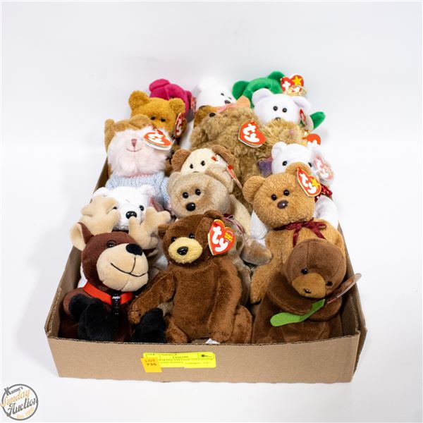 18 ASSORTED VINTAGE COLLECTOR TY BEANIE BABIES