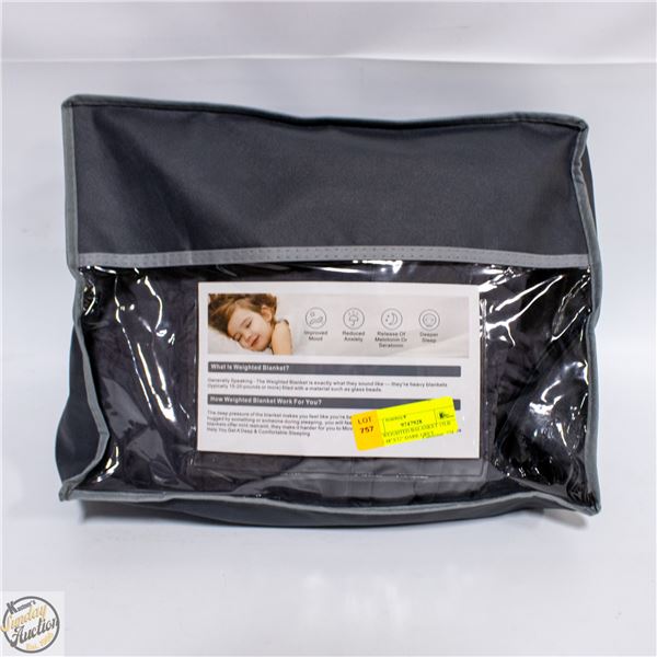 NEW WEIGHTED BALANKET 15LB TWIN 48"X72" DARK GREY