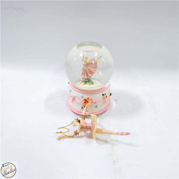 BALLERINA SNOW GLOBE AND ORNAMENT