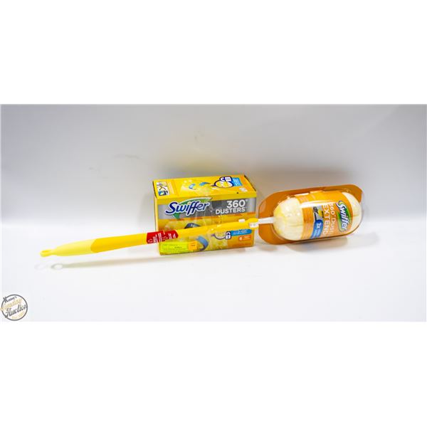 NEW SWIFFER 360 DUSTER EXTENDER WITH REPLACEMENTS
