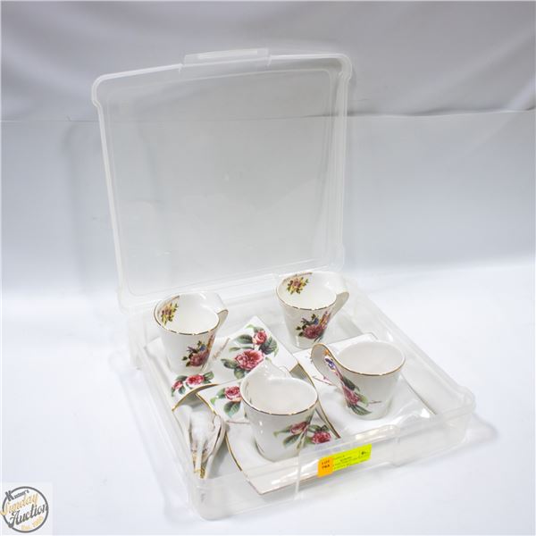 ADELINE FINE PORCELAIN TEA CUP, SAUCER & SPOON SET