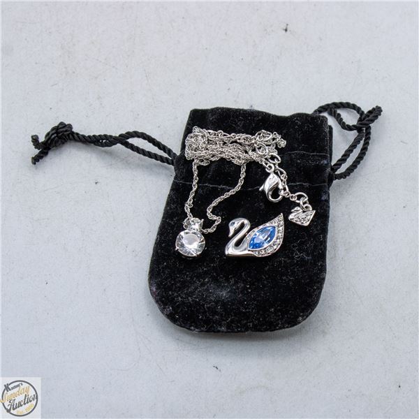 ESTATE GENUINE SWAROVSKI SWAN PIN +