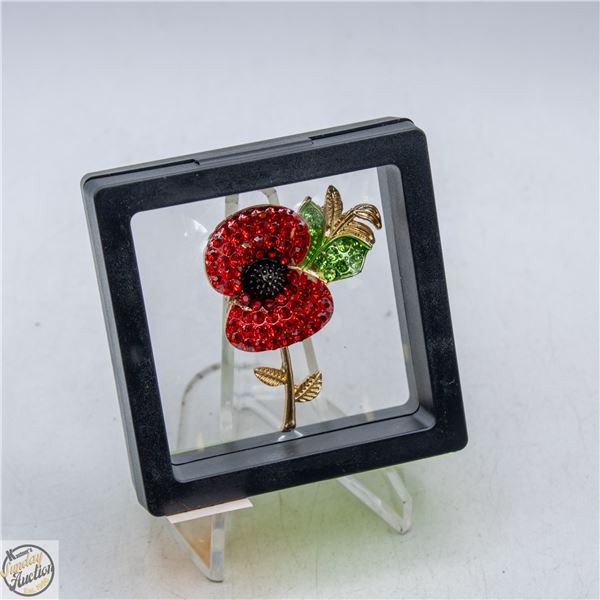 NEW POPPY RHINESTONE ENCRUSTED