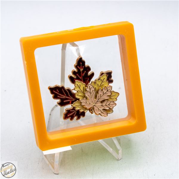 NEW TRIPLE LAYERED MAPLE LEAF BROOCH