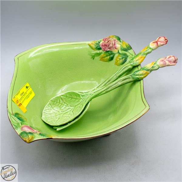 VINTAGE ROYAL WINTON GRIMWADES GREEN/PINK ROSEBUD