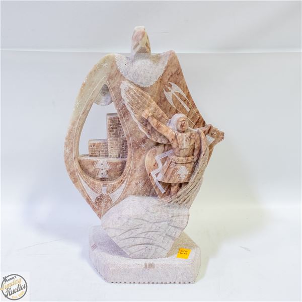 SIGNED BY JOE STONE CARVED NATIVE ORNAMENT