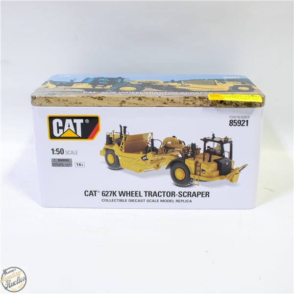 DIECAST MASTERS CAT 627K WHEEL TRACTOR SCRAPER