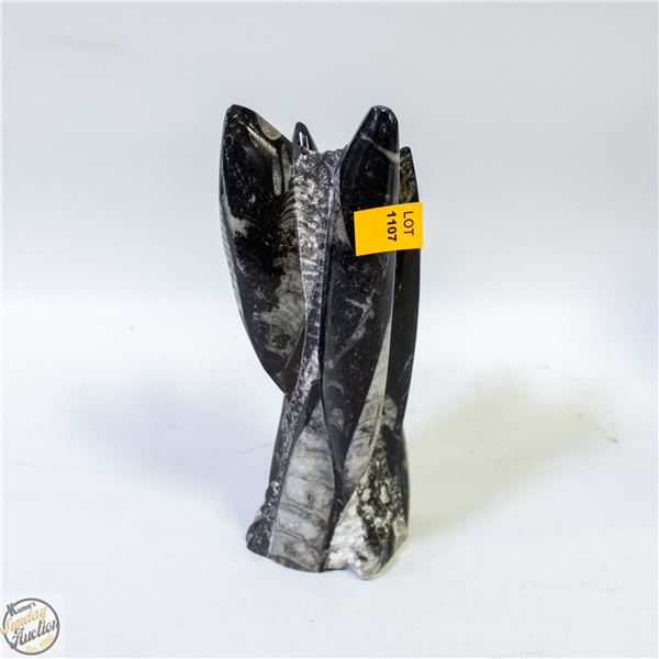HANDCARVED MOROCCAN ORTHOCERAS FOSSIL TOWER