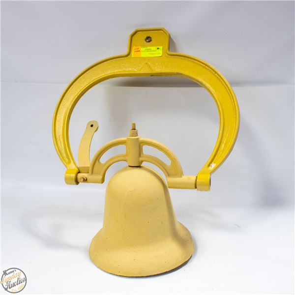 VINTAGE CAST DINNER BELL - YELLOW
