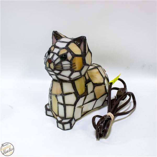 TIFFANY STYLE CAT THEME LAMP