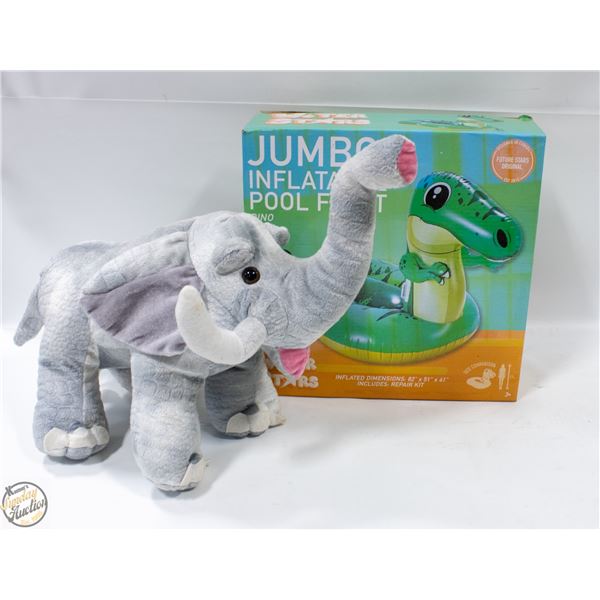 JUMBO INFLATABLE DINO POOL FLOAT SOLD W. ELEPHANT