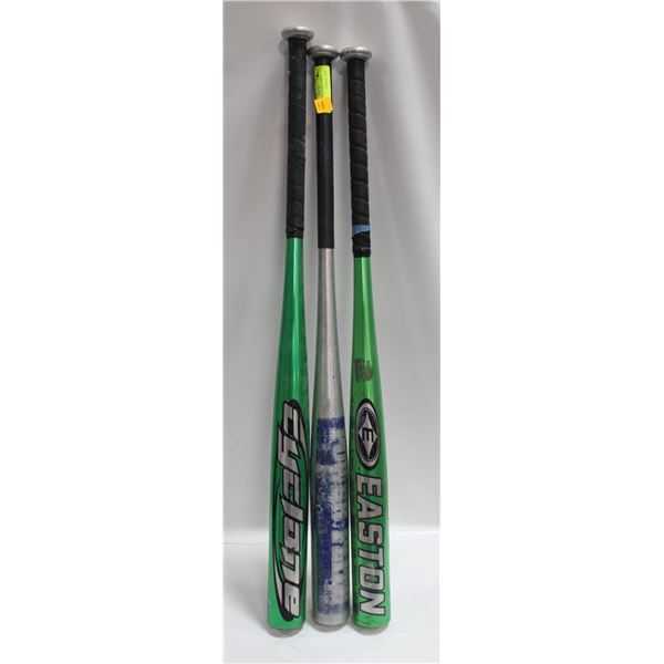 3 ALUMINUM BASEBALL BATS