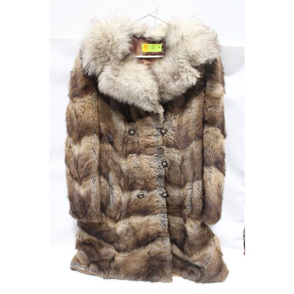 MINK COAT WITH WOLF FUR COLLAR