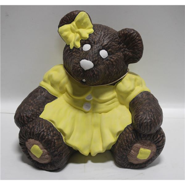 VINTAGE CERAMIC TEDDY BEAR PIGGY BANK