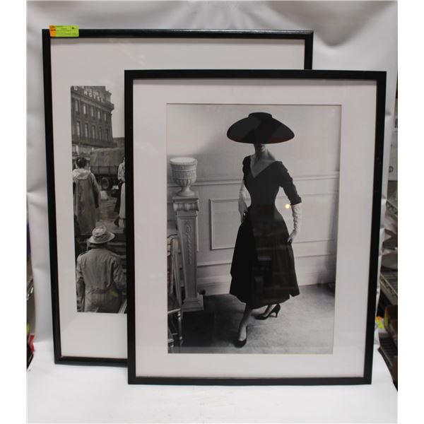 PAIR OF BLACK AND WHITE SILHOUETTE PRINTS
