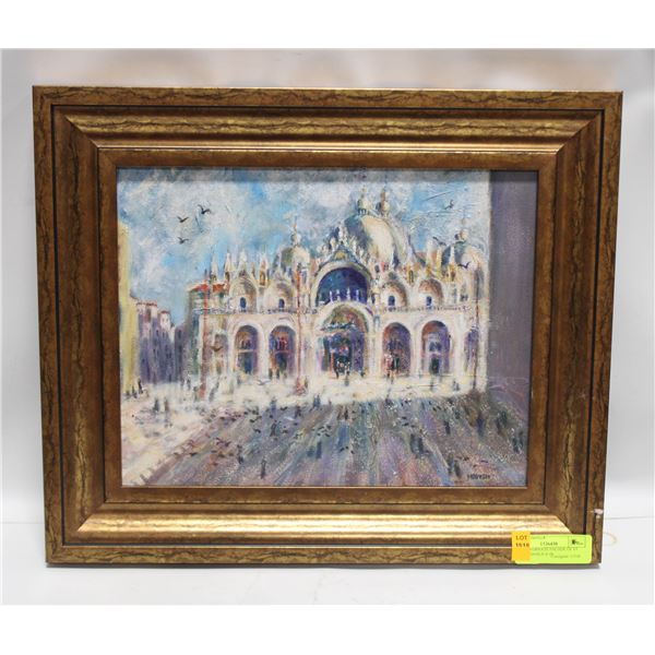 FRAMED ORNATE FACADE OF ST MARKS BASILICA IN