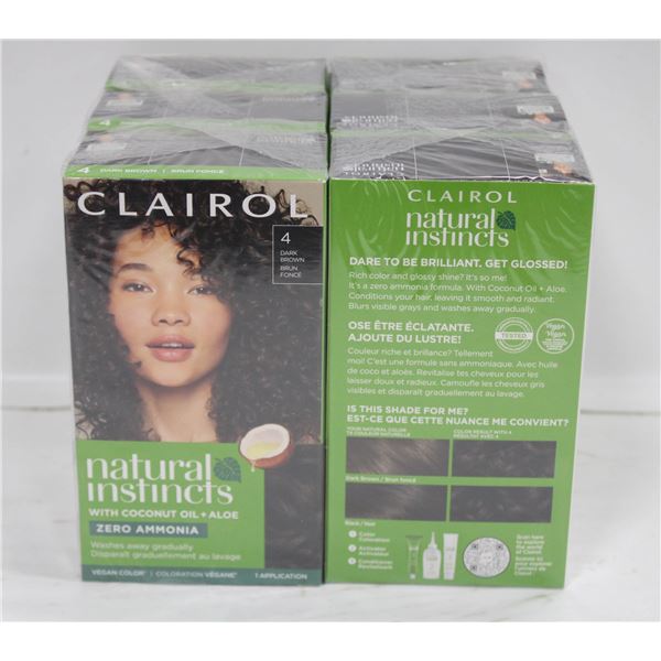 LOT OF 6 BOXES OF CLARIOL NATURAL INSTINCTS