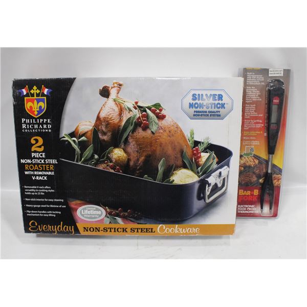 NEW ROOSTER WITH FORK THERMOMETER