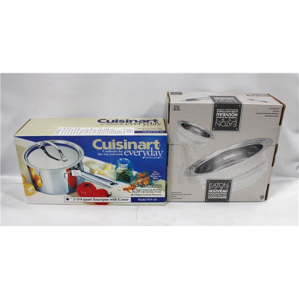 2 NEW COOKWARE SETS CUISINART & EATON