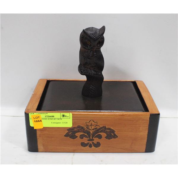 CARVED WOOD JEWLRY BOX