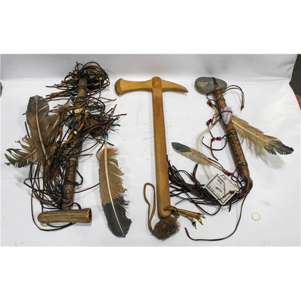 LOT OF INDIGENOUS MADE ITEMS INCLUDES DEERSKIN