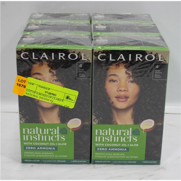LOT OF 6 BOXES OF CLARIOL NATURAL INSTINCTS