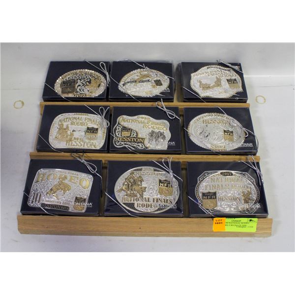 9 HESSTON NATIONAL RODEO FINALS BELT BUCKLES 2009-