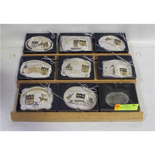 9 HESSTON NATIONAL RODEO FINALS BELT BUCKLES