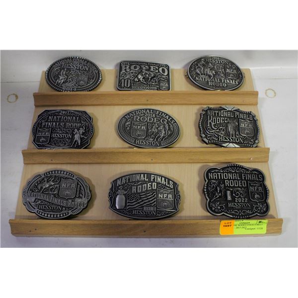 9 NATIONAL RODEO FINALS BELT BUCKLES - 2017-2022