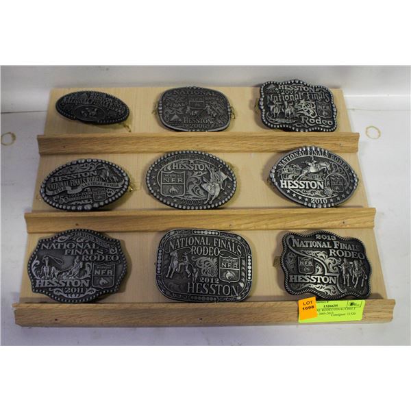 9 NATIONAL RODEO FINALS BELT BUCKLES - 2005-2013