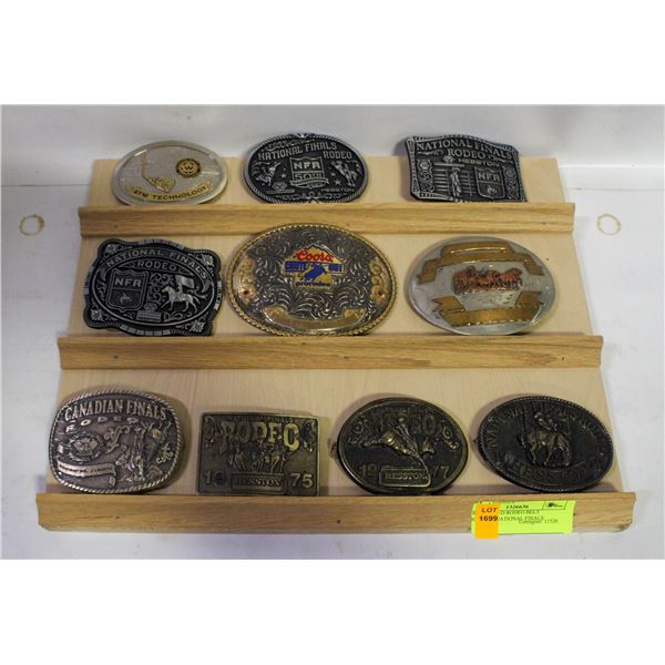 10 ASSORTED RODEO BELT BUCKLES NATIONAL FINALS