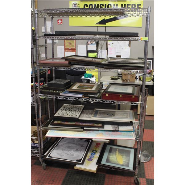 RACK OF ARTWORK **RACK NOT INCLUDED**