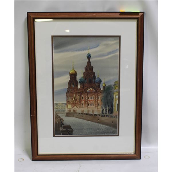 FRAMED CHURCH OF THE SAVIOR ON SPOILED BLOOD PRINT