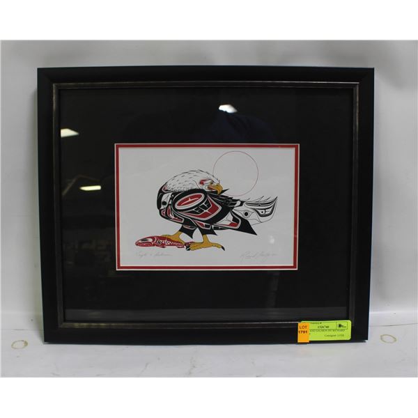 EAGLE AND SALMON BY RICHARD SHORTY 13.75" X 16.5"