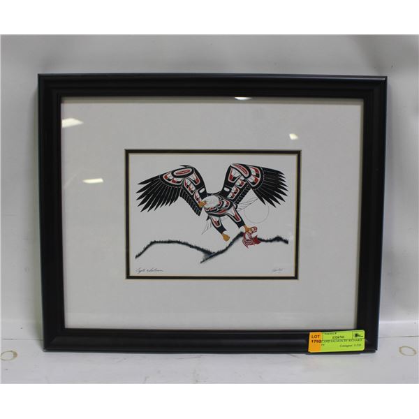 EAGLE AND SALMON BY RICHARD SHORTY 12.75" X 16"